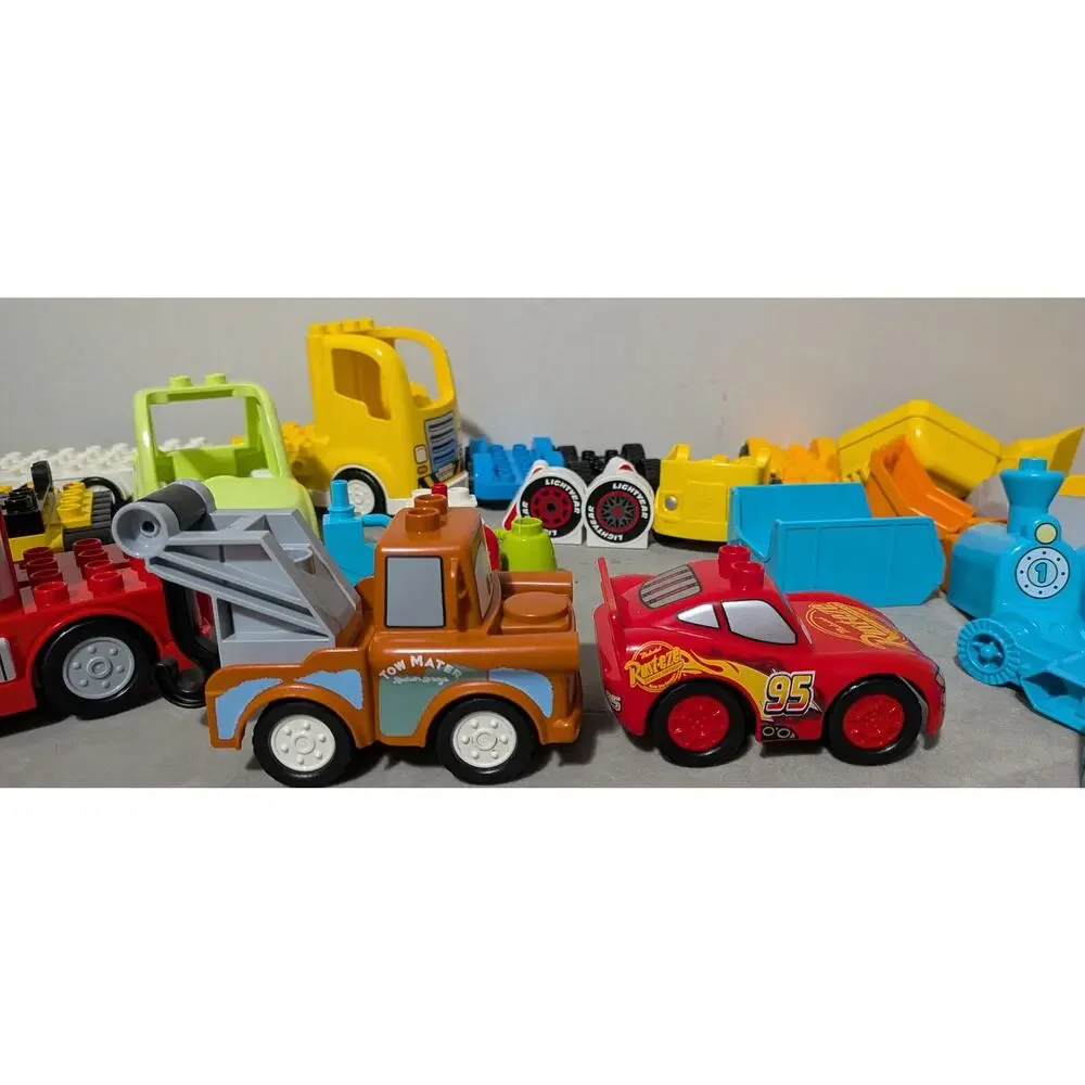 LEGO Duplo Mega Lot 93 pieces Disney Cars, Train Action Bricks, Construction EUC